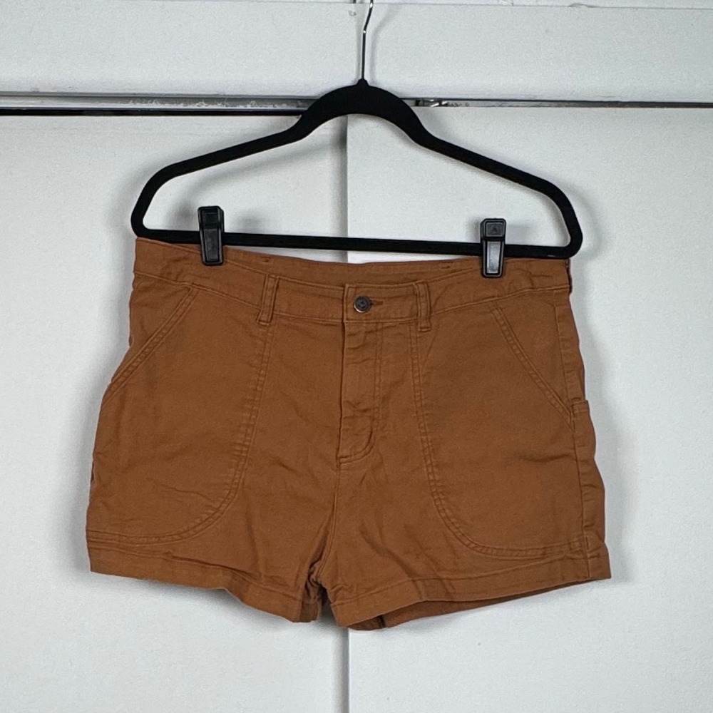 Patagonia Stand Up Shorts Womens 14 Henna Brown Organic Cotton Canvas Hiking 5in
